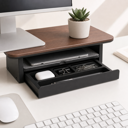 Cozy Haven Adjustable Drawer Monitor Riser Shelf - Gray acrylic drawer