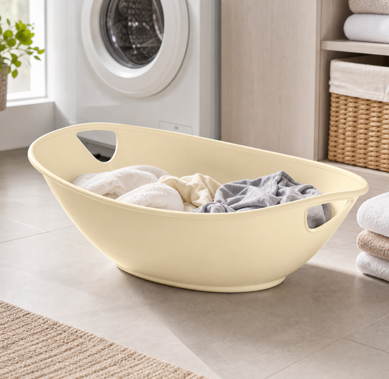 Cozy Haven Collapsible Laundry Basket Hamper - Off white