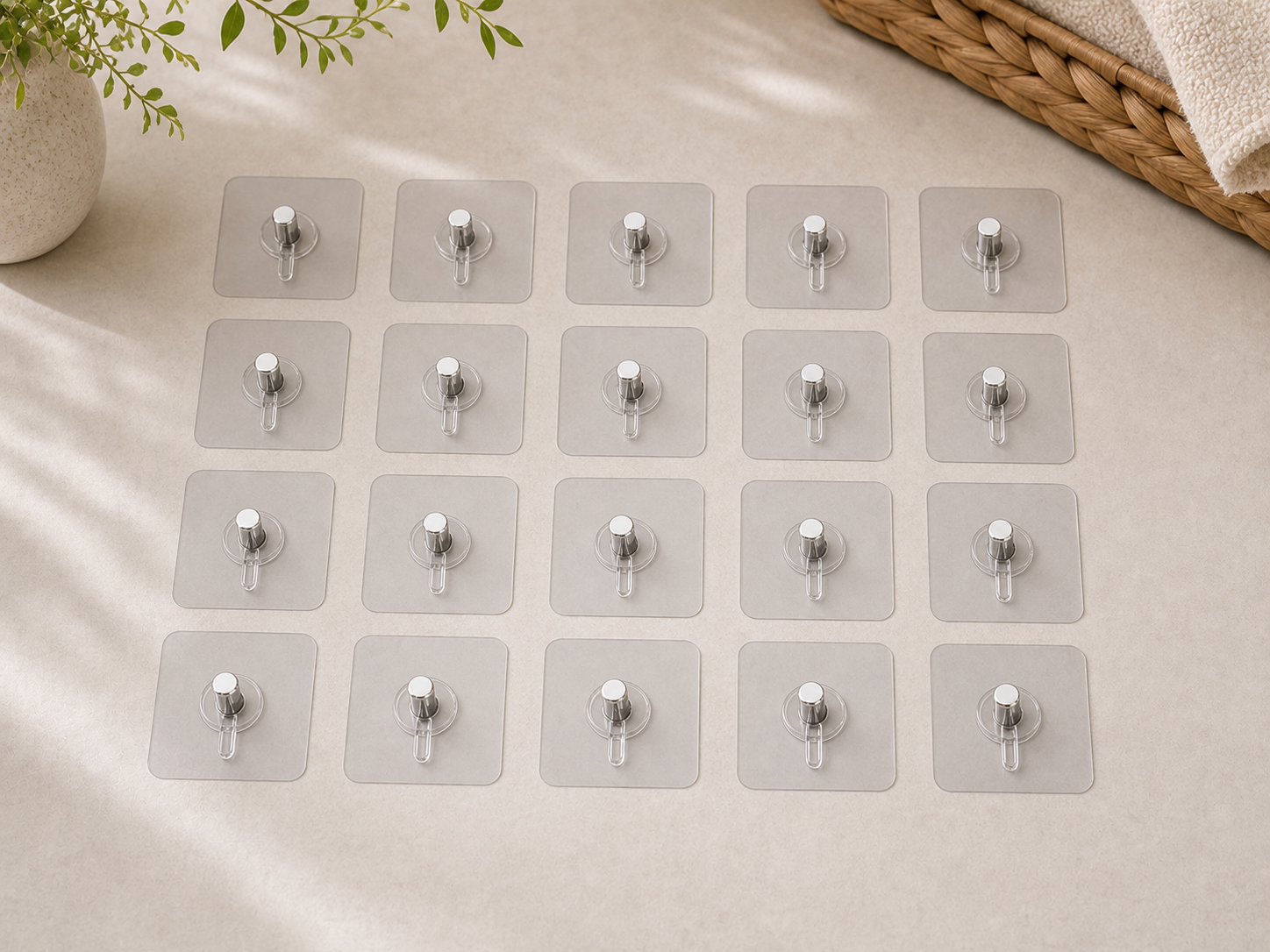 Cozy Haven Self-Adhesive Wall Hooks Set - Transparent Strong Picture Frame Hangers - Cozy Haven product photo