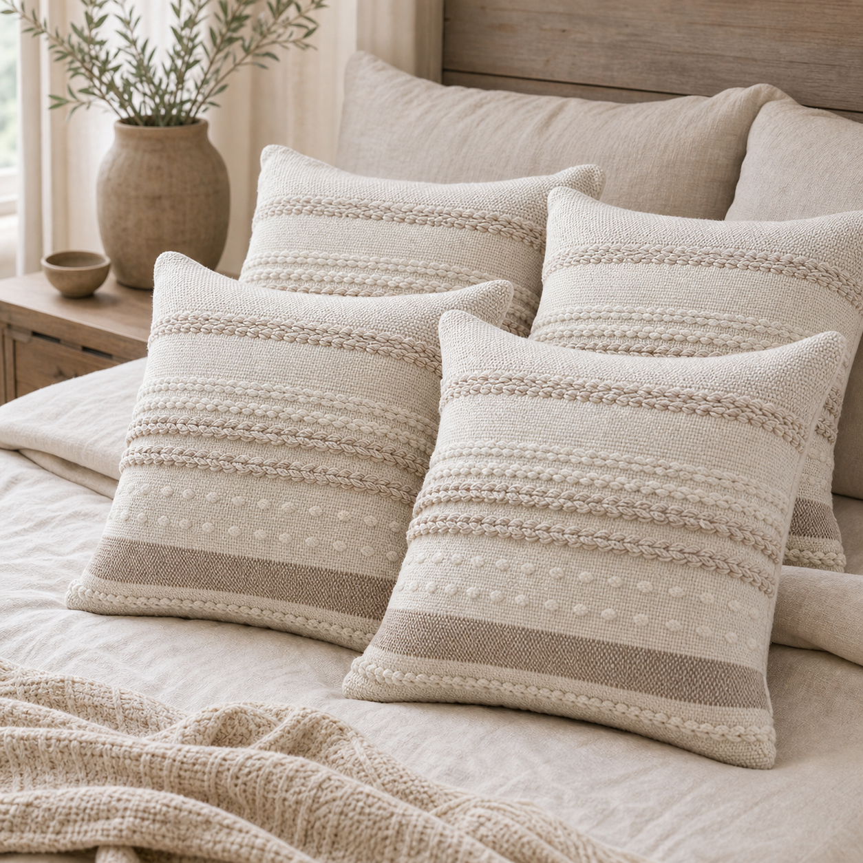 Cozy Haven Vintage Moroccan Velvet Throw Pillow Cover - 18x18 Inch Embroidered Boho Cushion Case