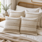 Cozy Haven Vintage Moroccan Velvet Throw Pillow Cover - 18x18 Inch Embroidered Boho Cushion Case