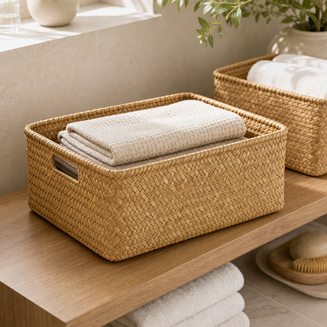 Woven Seagrass Storage Basket