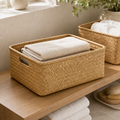 Cozy Haven Woven Seagrass Storage Basket organized storage view 3