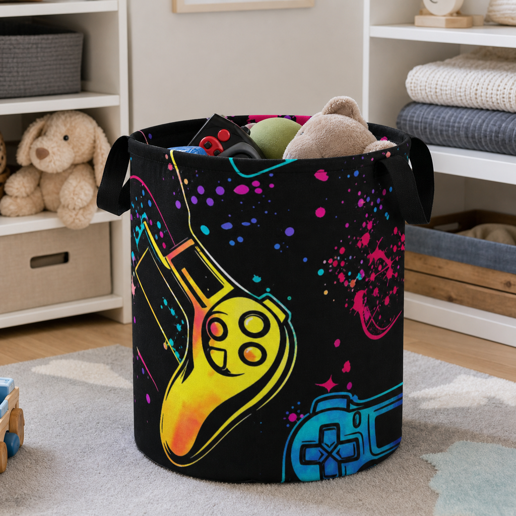 Cozy Haven Game Controller Print Canvas Storage Basket - product view 1