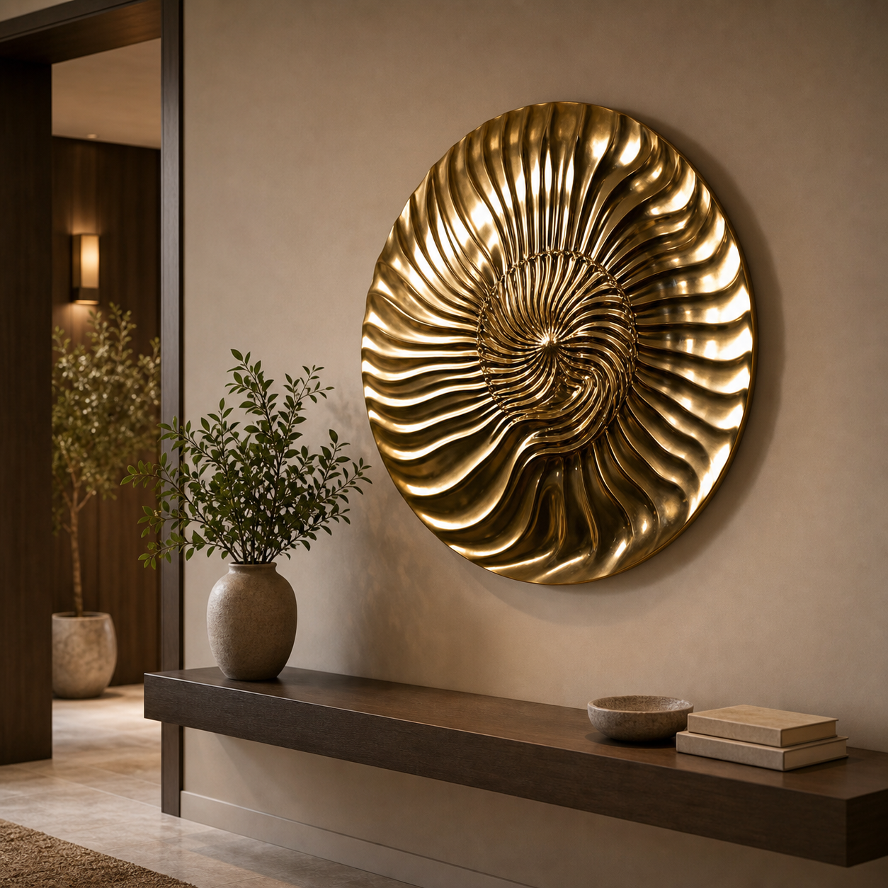 Cozy Haven Ripple Metal Wall Sculpture styled wall decor view 5
