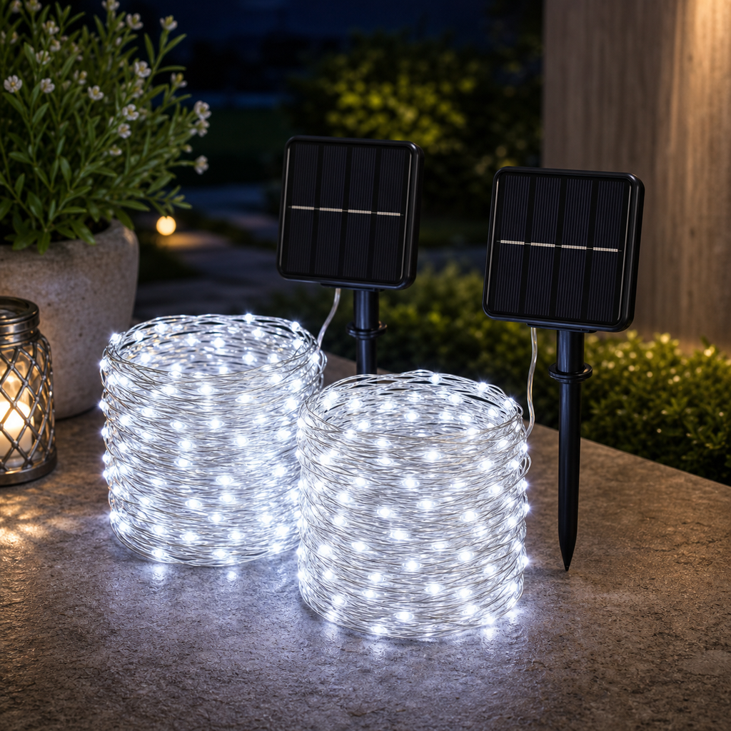 Cozy Haven Fairy Solar String Lights lifestyle image 8 for White / 2 Pack