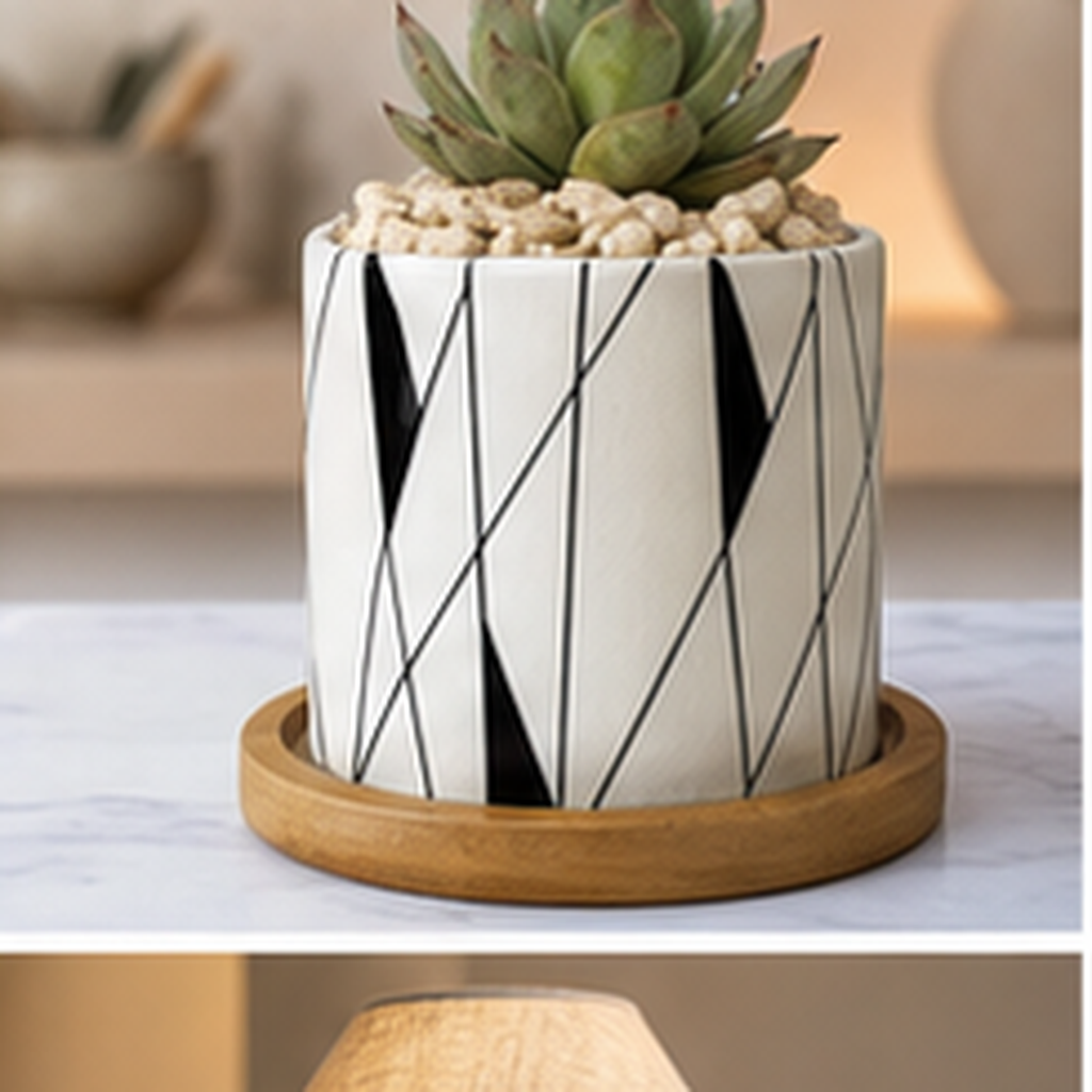 Cozy Haven Ceramic Succulent Planters Set - 6 Pack Modern Geometric Desktop Plant Pots - Kitchen - 5 - Cozy Haven product photo