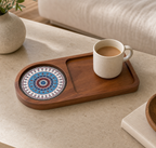 Cozy Haven Wood Tea and Coffee Serving Tray styled kitchen view 1