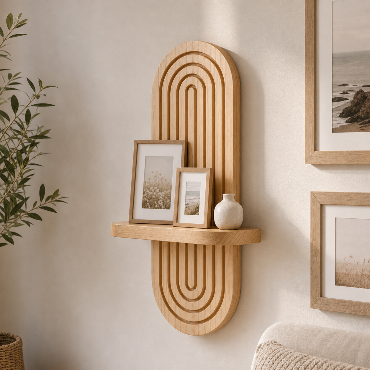 Cozy Haven Arched Wooden Wall Shelf Collection lifestyle image 6