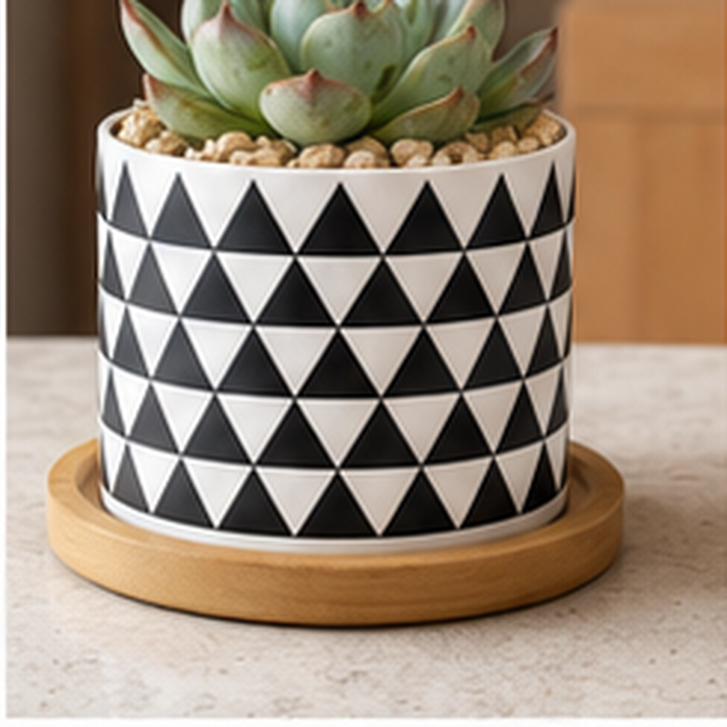Cozy Haven Ceramic Succulent Planters Set - 6 Pack Modern Geometric Desktop Plant Pots - Kitchen - 6 - Cozy Haven product photo