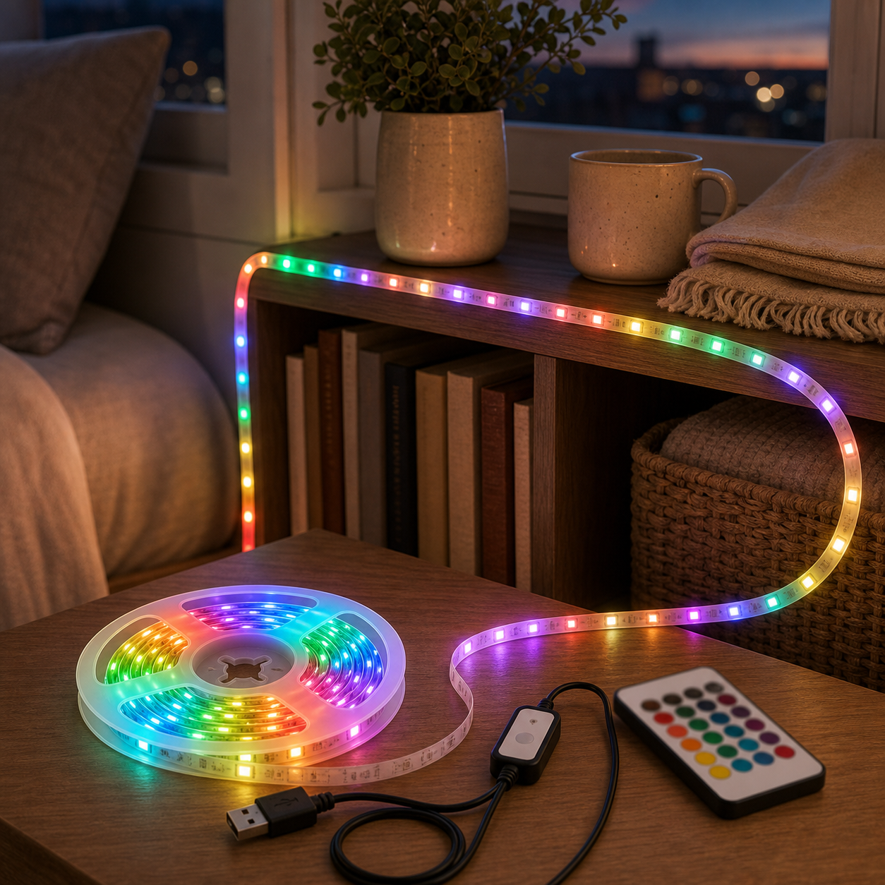 Cozy Haven RGB LED Strip Lights lifestyle image 25 for IR / 24-Key Remote / 3 m