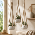 Cozy Haven Ceramic Hanging Planter Set - 3 Pack Modern Speckled Air Plant Holders with Rope - Home Garden - Default - Cozy Haven product photo