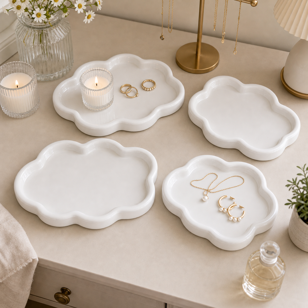 Cozy Haven Cloud Decorative Tray Set lifestyle image 11