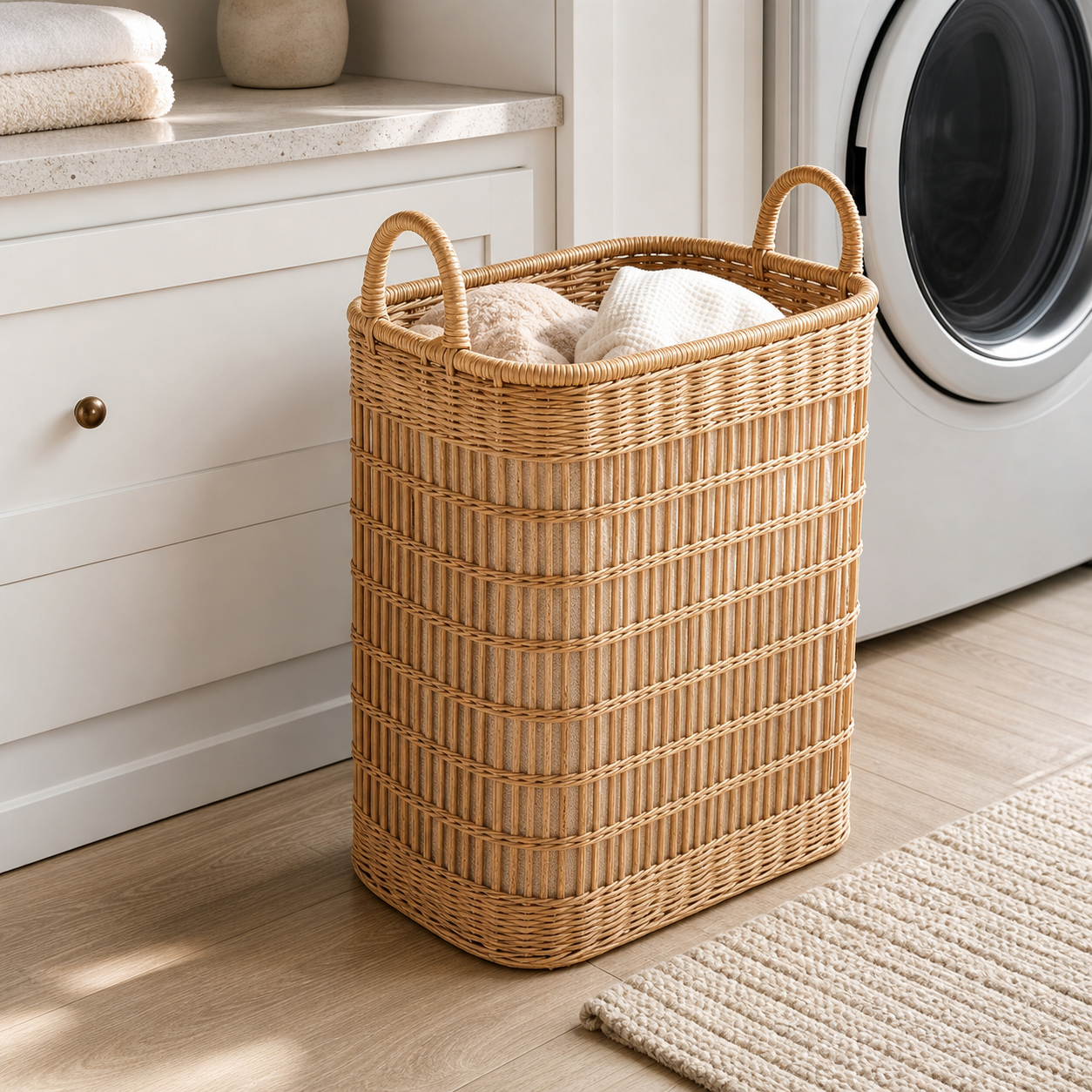 Cozy Haven slim laundry hamper with removable bag lifestyle image 2