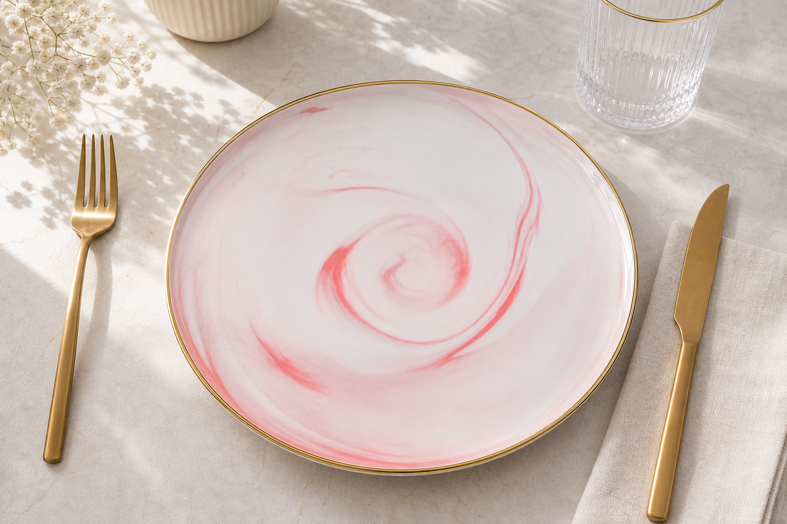 Cozy Haven Pink Marble Dinnerware Collection lifestyle image 10