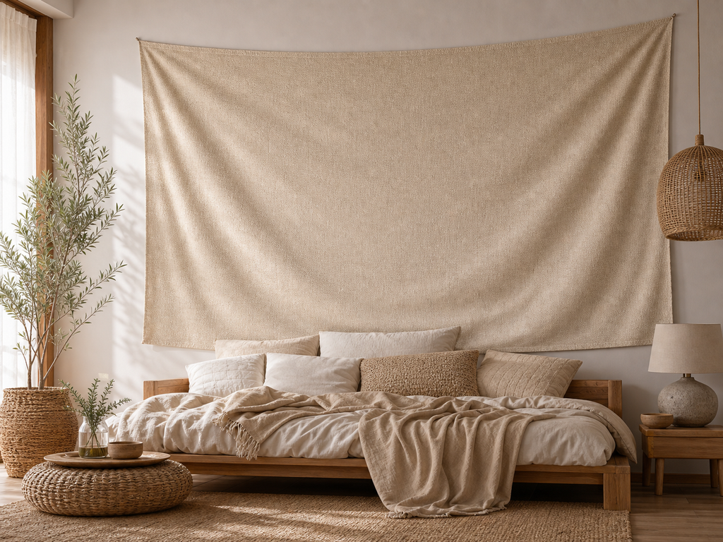 Cozy Haven Boho Mandala Tapestry Wall Hanging - Multi-Size - Buff / 250x180cm