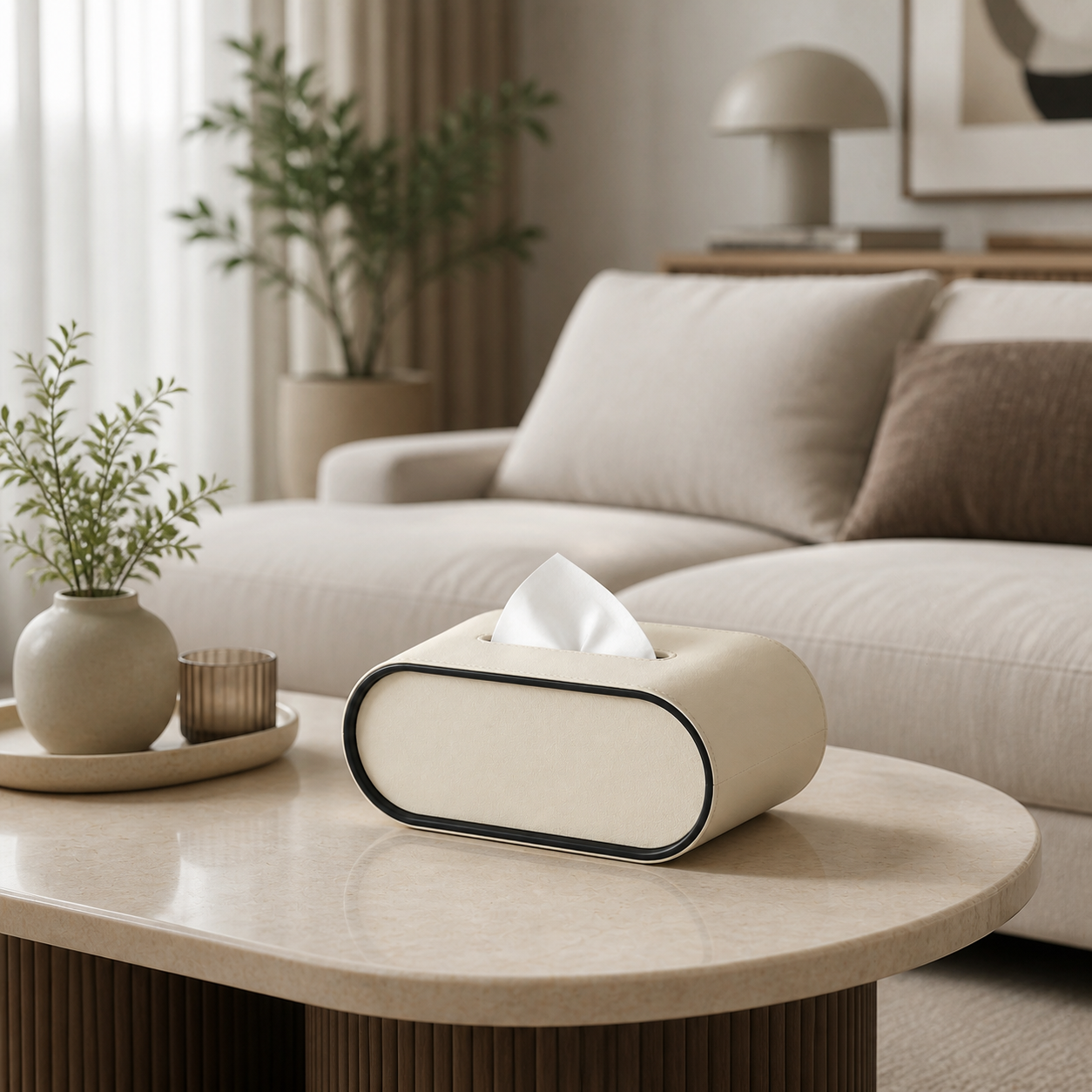 Cozy Haven Light Paper Box High-End Living Room Oval - Cozy Haven lifestyle image