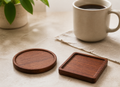 Cozy Haven Wooden Coaster Tea Coffee Cup Pad Walnut Durable Heat - Cozy Haven lifestyle image