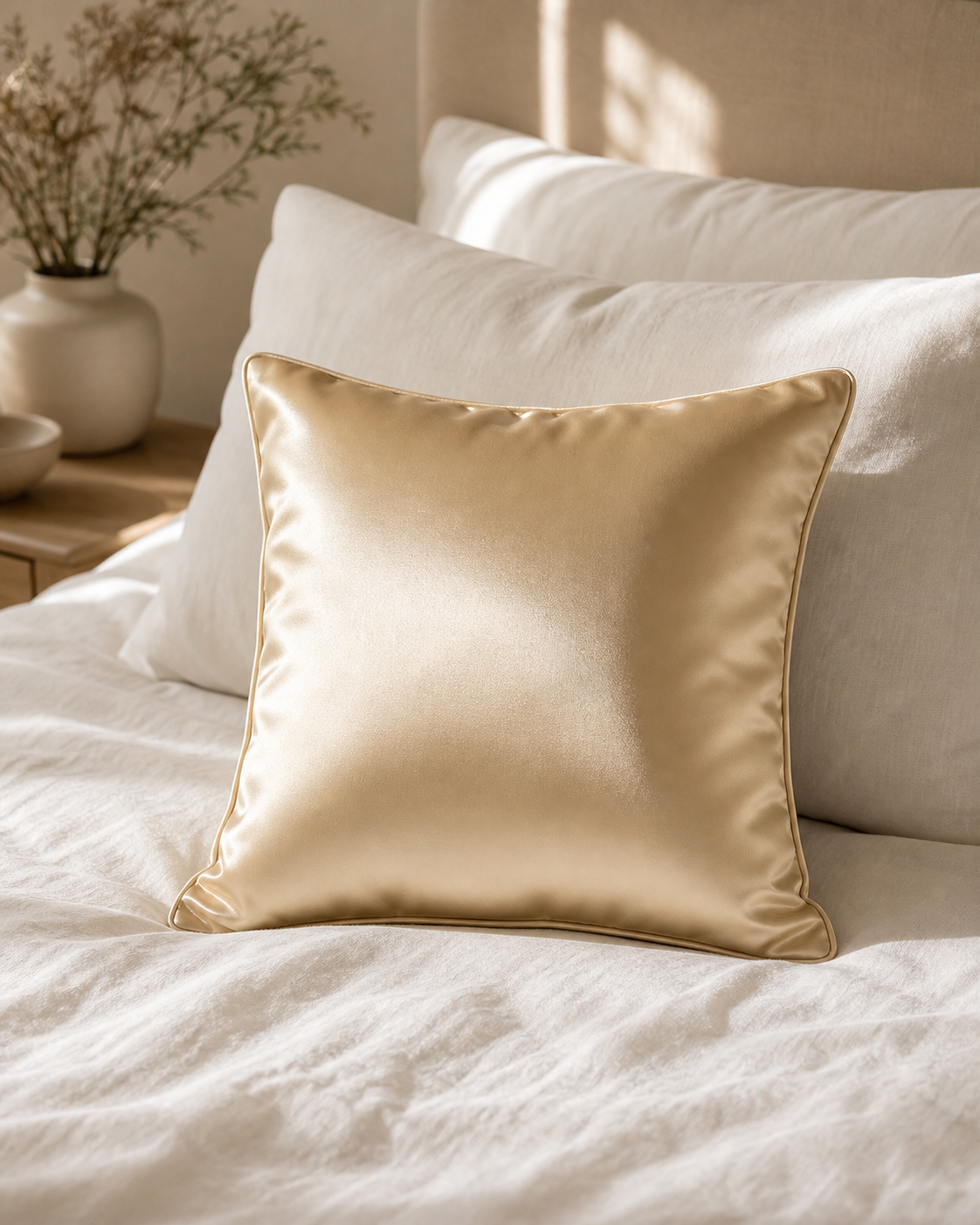 Cozy Haven % Satin Silk-Like Pillowcase Cover Solid Smooth Cushi - Cozy Haven lifestyle image