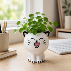 Cozy Haven Ceramic Flowerpot Mini Cat Cartoon Cute Plant Desktop - Cozy Haven lifestyle image
