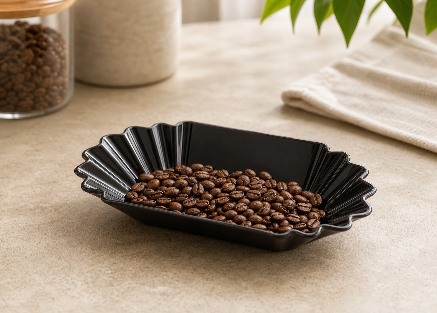 Cozy Haven Coffee Beans Sample Tray Coffee Bean Display Dish Ova - Cozy Haven lifestyle image