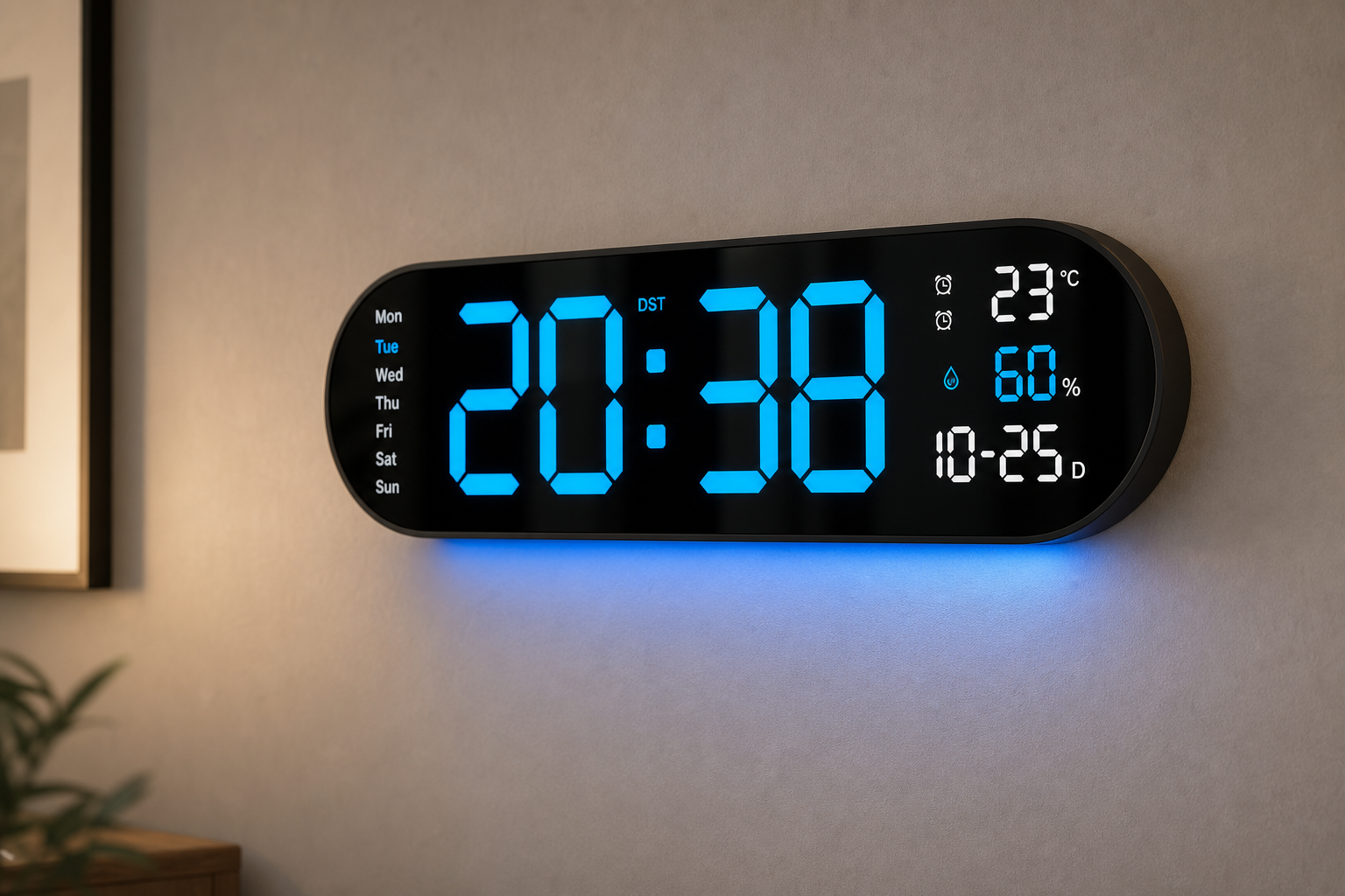 Cozy Haven Digital Wall Clock Large Led Screen Temperature Humid - Cozy Haven lifestyle image
