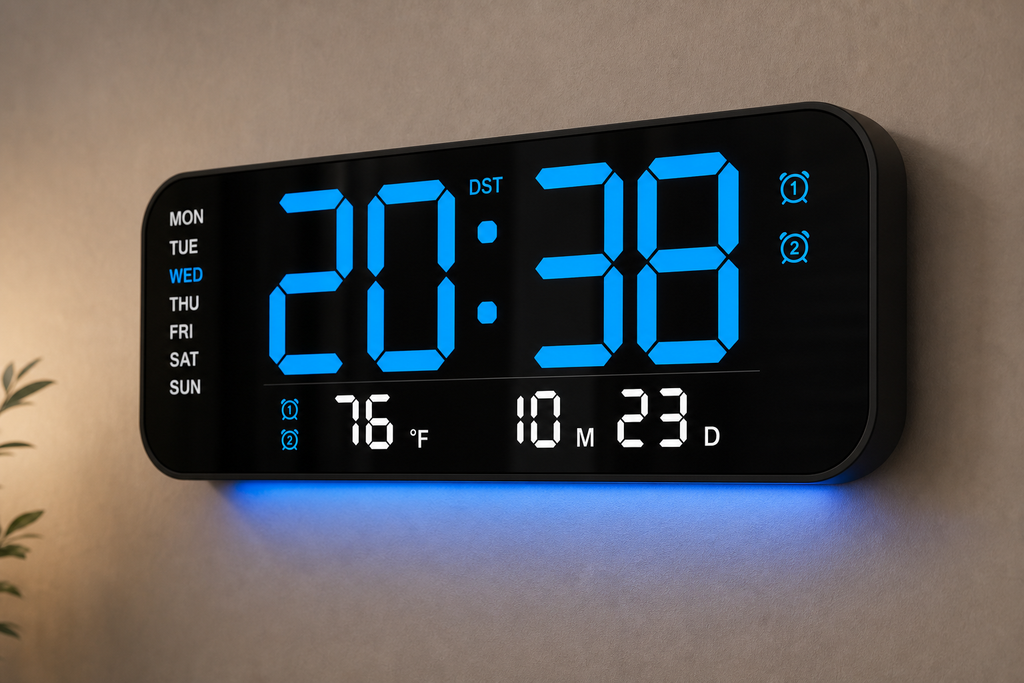 Cozy Haven Extra Large Digital Wall Clock With Led Display With - Cozy Haven lifestyle image