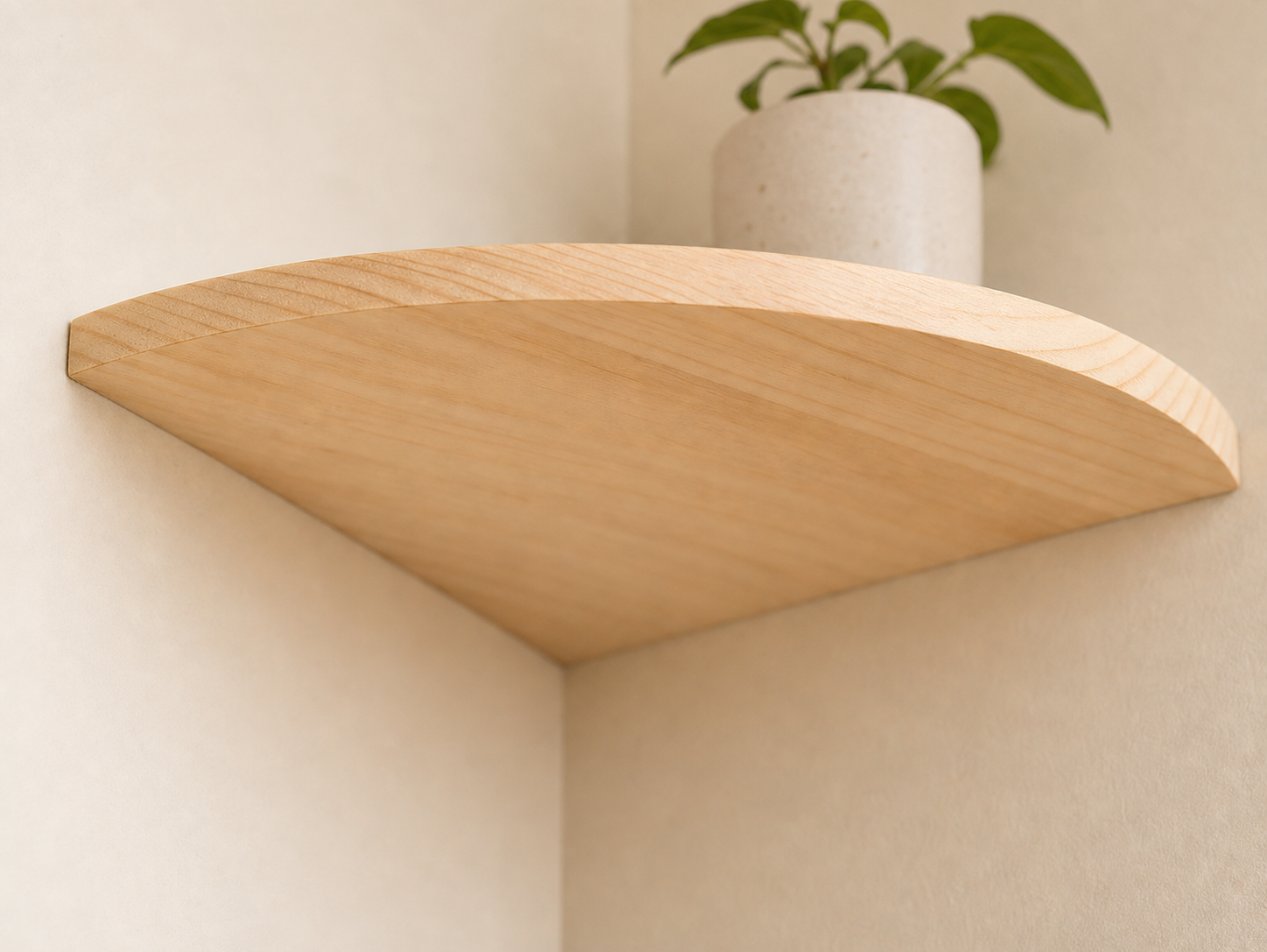 Cozy Haven Floating Corner Shelves Set - rounded front edge and bracket-free underside detail