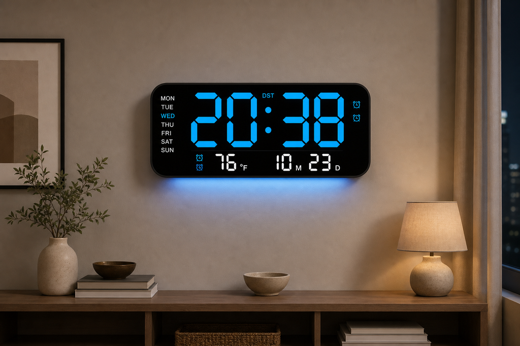 Cozy Haven Extra Large Digital Wall Clock With Led Display With - Cozy Haven lifestyle image