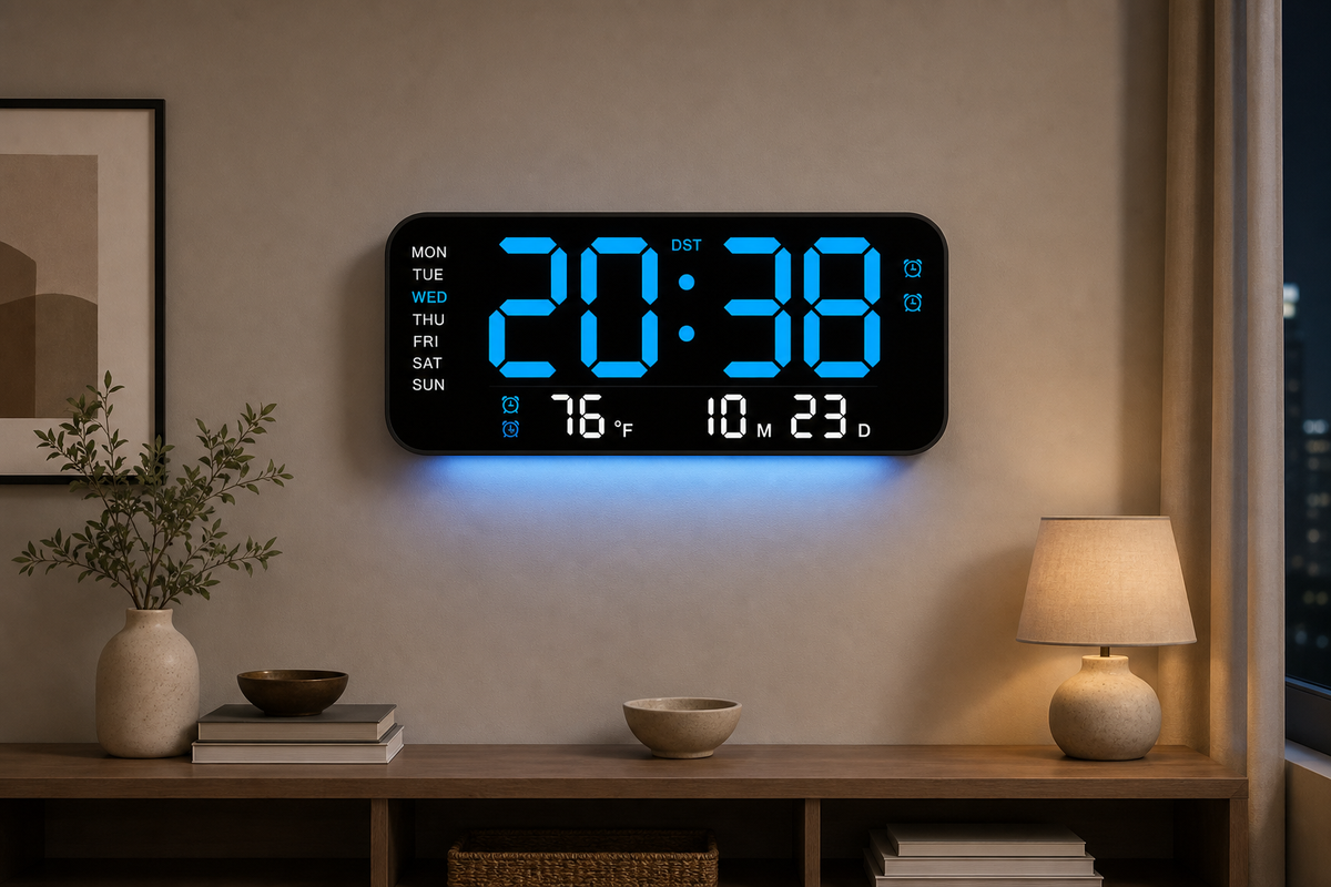 Cozy Haven Extra Large Digital Wall Clock With Led Display With product detail