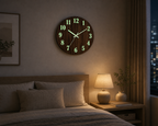 Cozy Haven Luminous Wall Clock Wood Silent Light In Dark Night - Cozy Haven lifestyle image