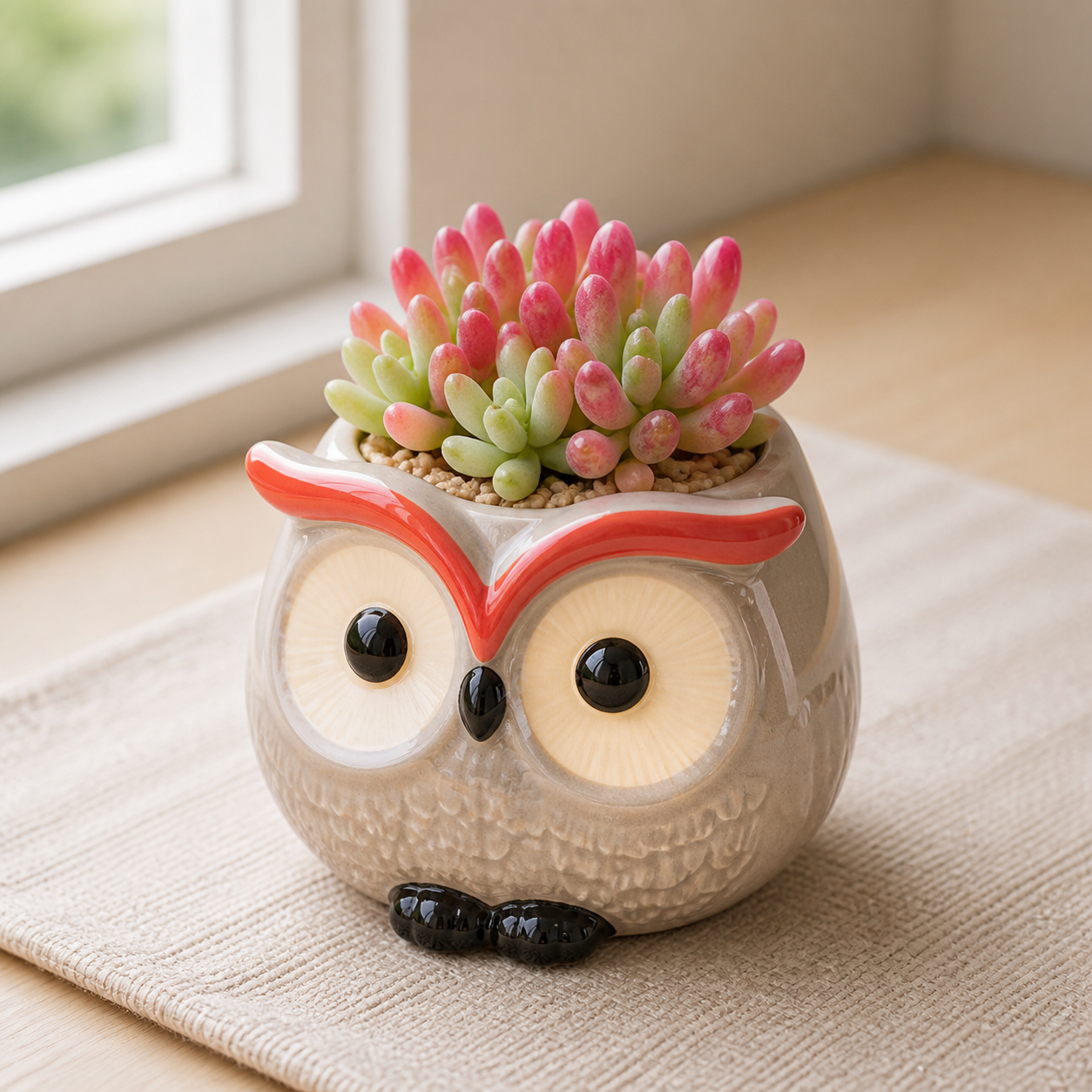 Cozy Haven Ceramic Owl Flower Pot Garden Office Decoration Succu - Cozy Haven lifestyle image