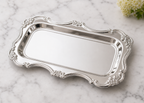 Cozy Haven Vintage Embossed Stainless Steel Tray Serving Platter - Cozy Haven lifestyle image