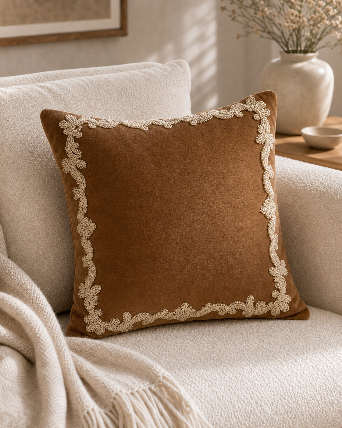 Cozy Haven Cm Light Throw Pillow Cover Brown French product detail