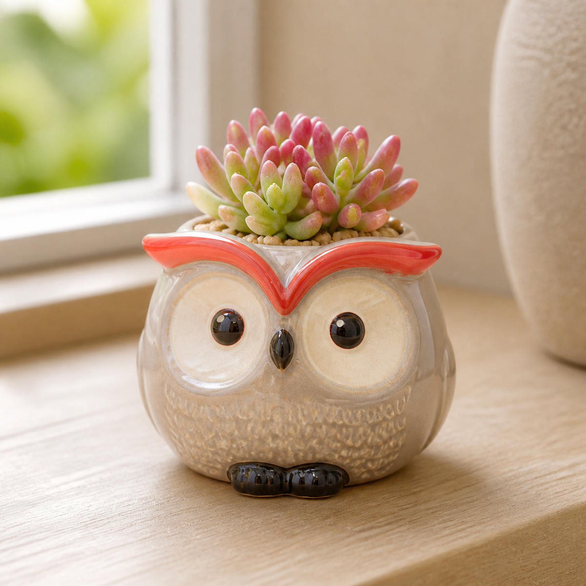 Cozy Haven Ceramic Owl Flower Pot Garden Office Decoration Succu product detail
