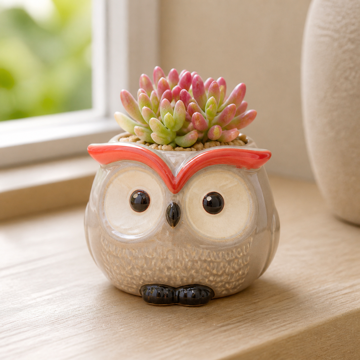 Cozy Haven Ceramic Owl Flower Pot Garden Office Decoration Succu - Cozy Haven lifestyle image