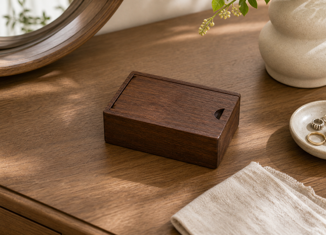 Natural Wood Sliding-Top Gift Box