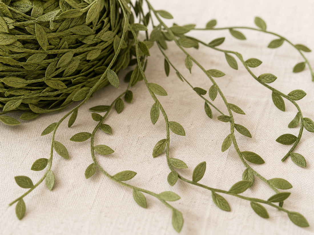 Christmas Decorations — Fabric Leaf Garland Ribbon