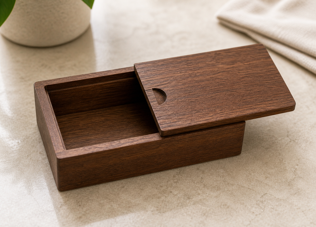 Natural Wood Sliding-Top Gift Box