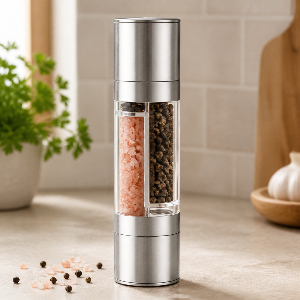 Cozy Haven Salt And Pepper Grinder 2 In 1 Manual Stainless - Cozy Haven lifestyle image