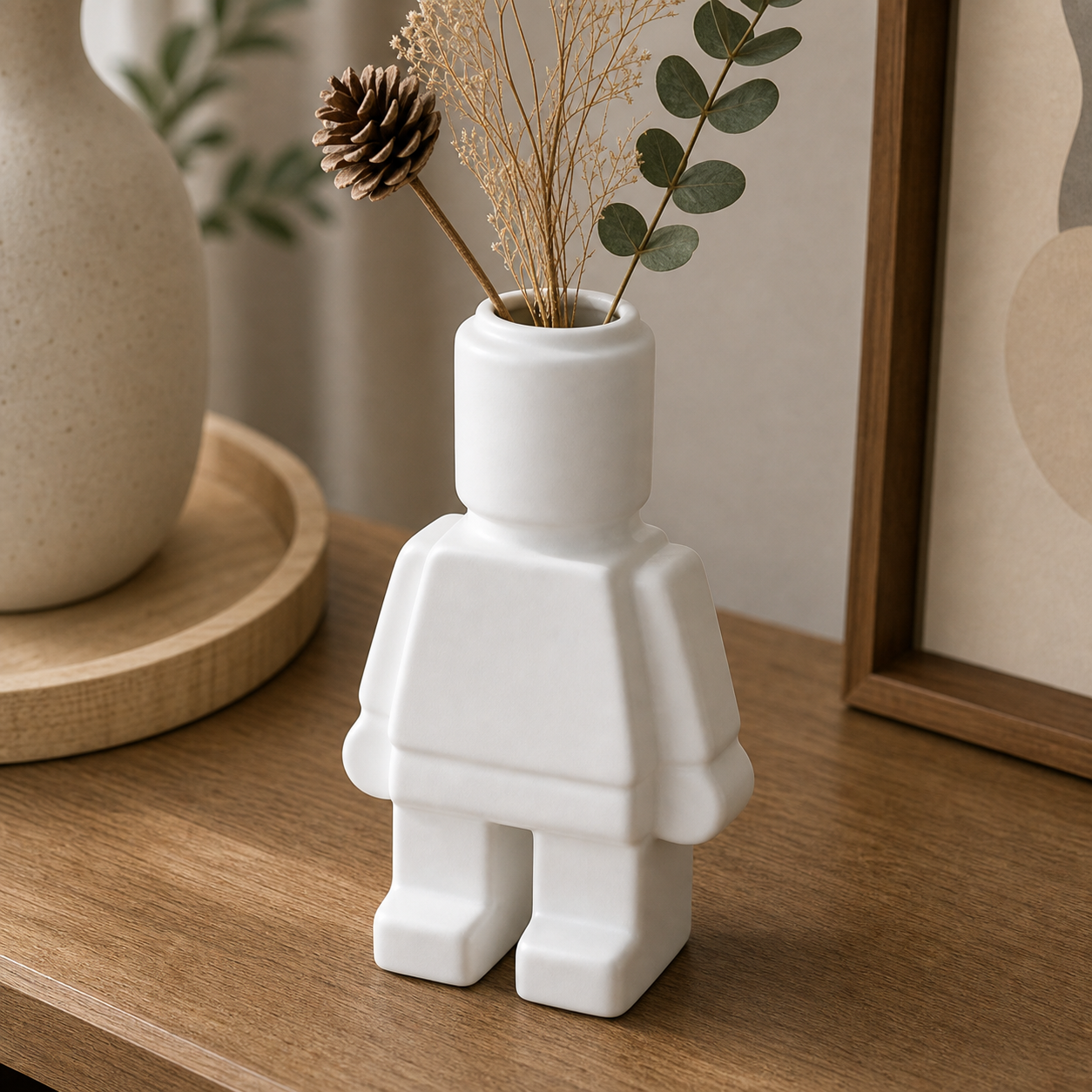 Cozy Haven Ceramic Robot Vase Indoor Flower Pot Modern Home - Cozy Haven lifestyle image