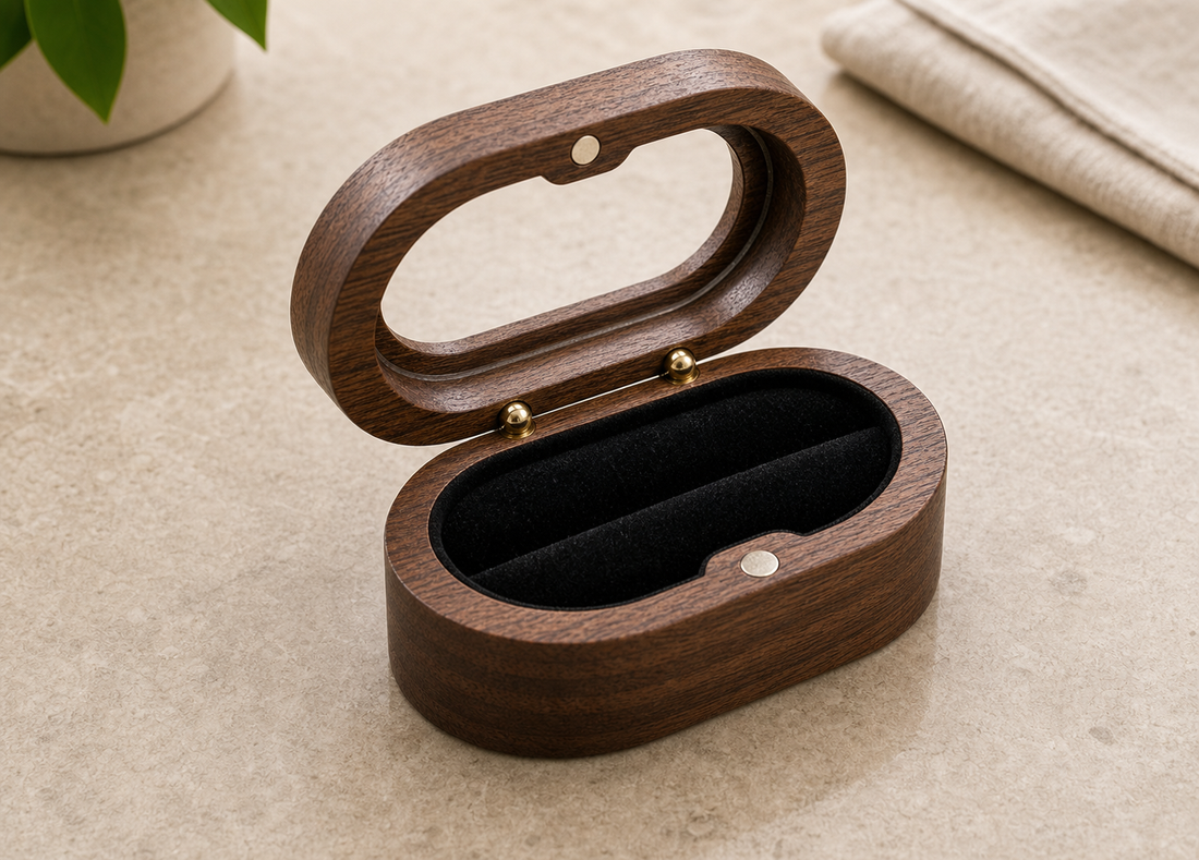 Jewelry Organizer — Oval Wooden & Ring Box