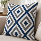 Cozy Haven Cushion Cover Geometric Pattern Polyester Blue Grey P - Cozy Haven lifestyle image