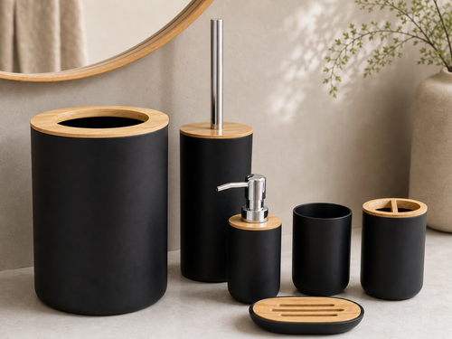Cozy Haven Set Soap Dispenser Box Toilet Brush Lotion Bottle Tra - Cozy Haven lifestyle image