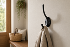 Cozy Haven Black Metal Coat Hook Wall Mounted Retro Dual Hanging - Cozy Haven lifestyle image