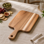 Cozy Haven Wood Cutting Board With Handle Square Charcuterie Boa - Cozy Haven lifestyle image