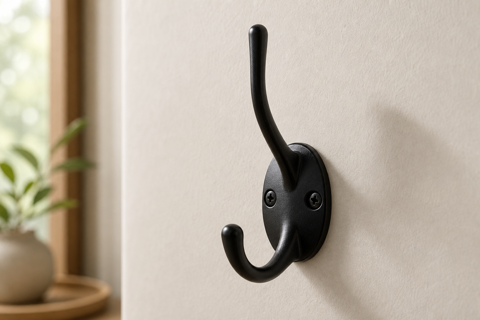 Cozy Haven Black Metal Coat Hook Wall Mounted Retro Dual Hanging - Cozy Haven lifestyle image