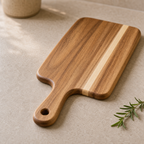 Cozy Haven Wood Cutting Board With Handle Square Charcuterie Boa - Cozy Haven lifestyle image