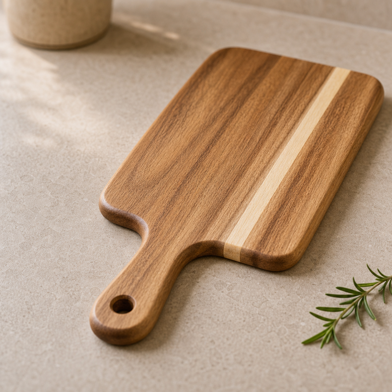 Cozy Haven Wood Cutting Board With Handle Square Charcuterie Boa - Cozy Haven lifestyle image