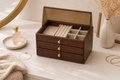 Cozy Haven Premium Dustproof Walnut Wooden Jewelry Organizer Box - Cozy Haven lifestyle image